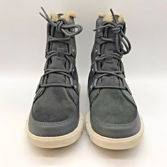 Sorel Explorer II Joan Waterproof Boots Womens 6.5 Grill/Fawn Gray Suede Lace Up - Picture 2 of 12